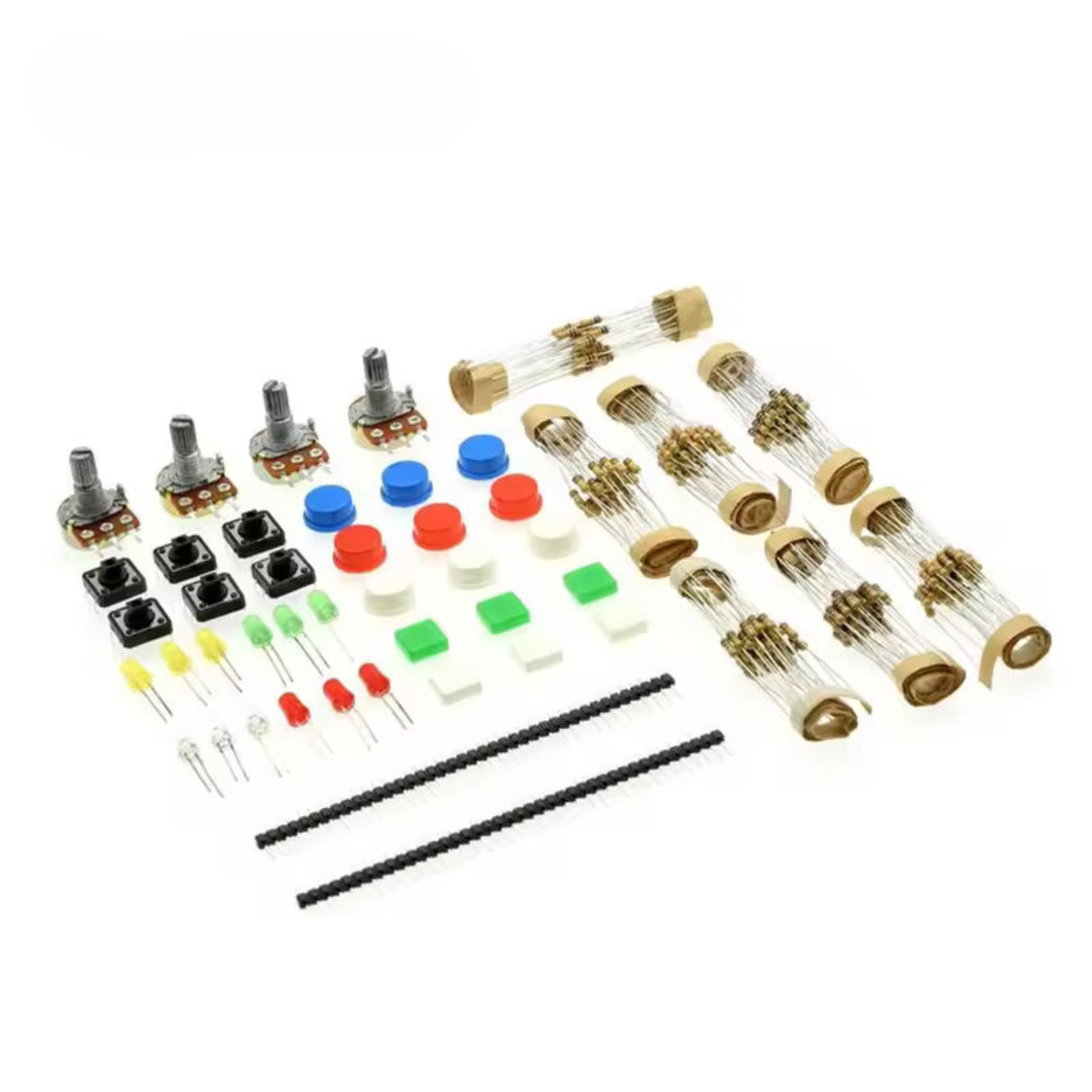 Universal Electronic Component Kit A1 – Resistors, LEDs, Potentiometers & Switches Starter Pack -Robocraze