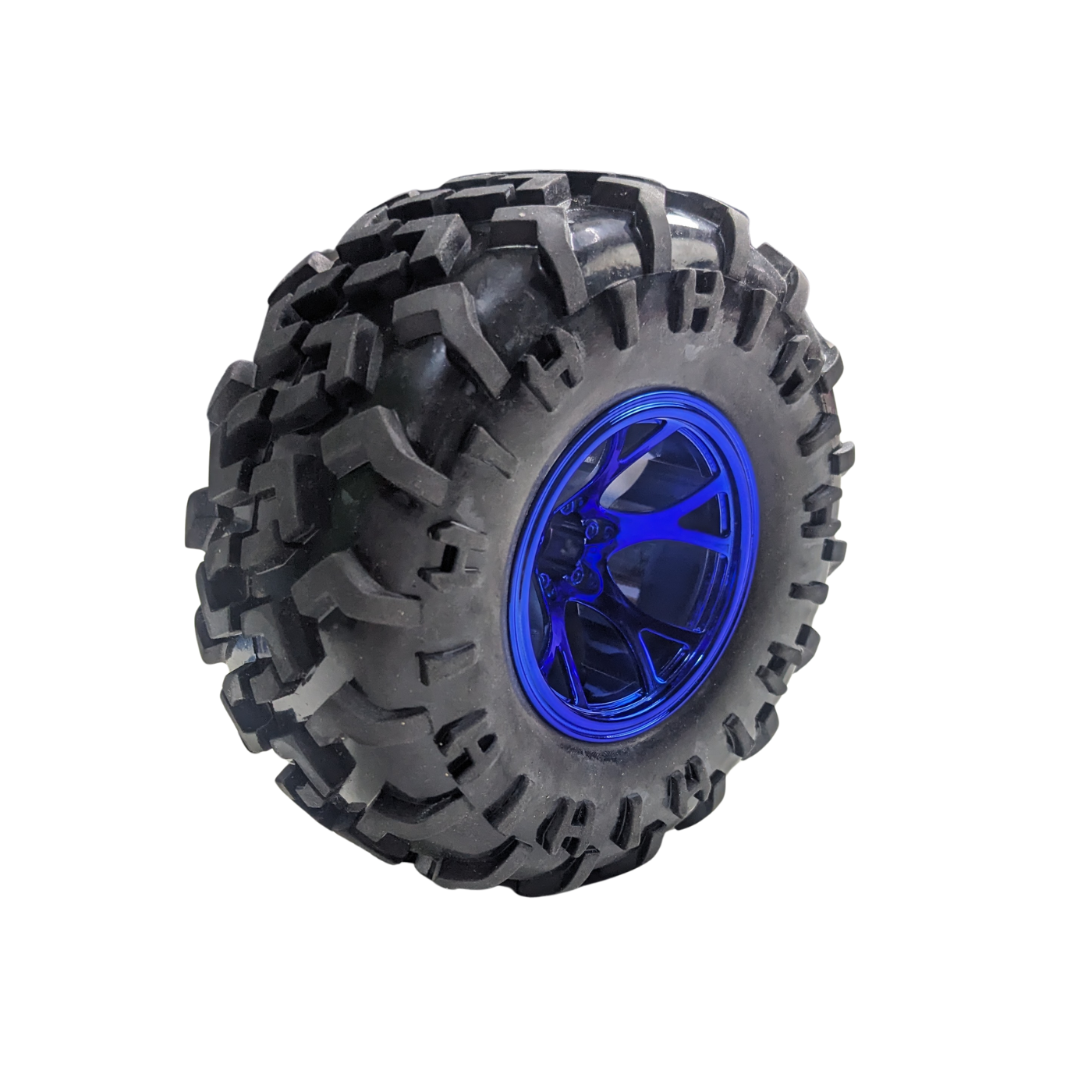 125mm Wheel Black/Blue with 4mm Coupling - Robocraze