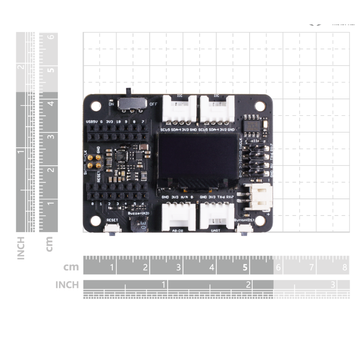 Seeed Studio Expansion Board for XIAO with Grove OLED – I2C, UART & GPIO