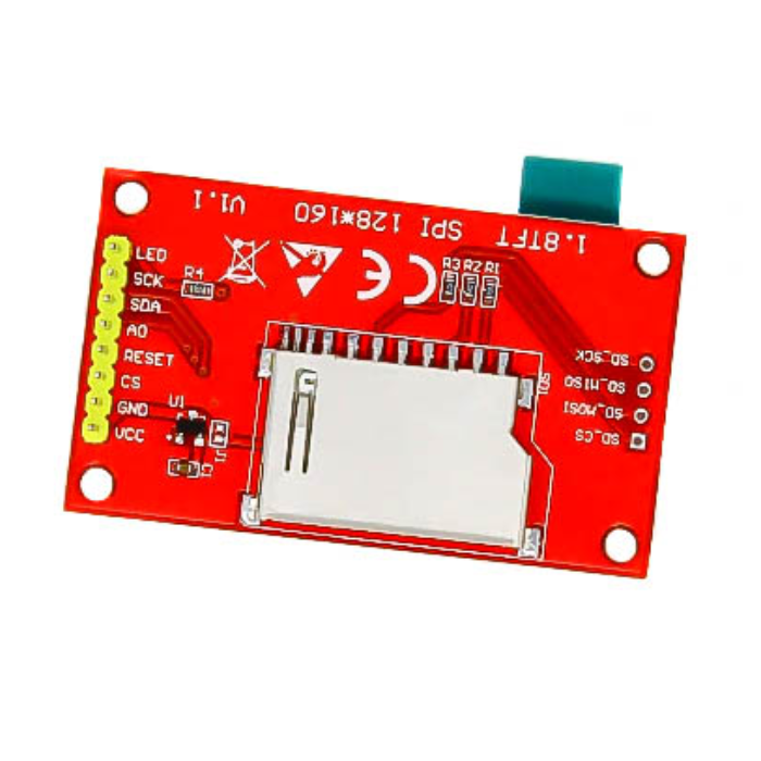 1.8 inch TFT LCD Module - 1.8" TFT LCD screen for Arduino, STM32, & microcontroller projects. -TFT Display -Robocraze