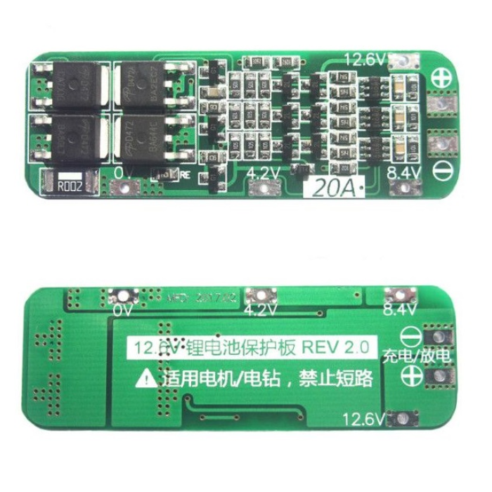 3 Series 20A 18650 Lithium Battery Protection Board