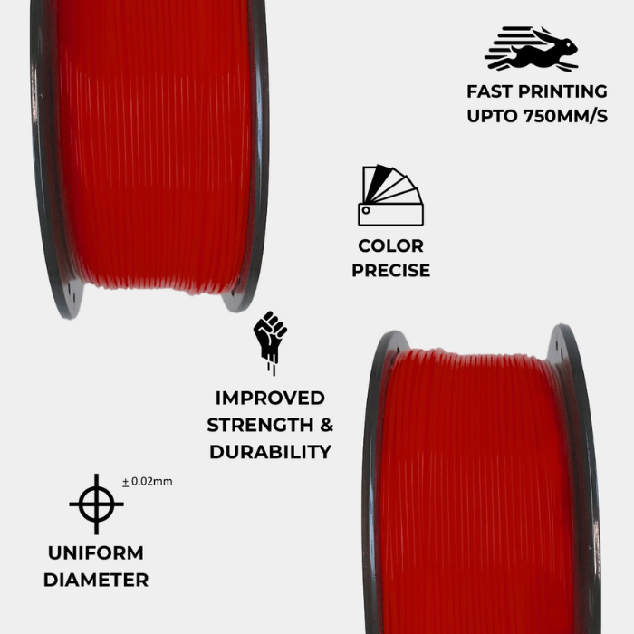 1.75mm Premium HS PLA Filament (Strawberry Red) – Durable 3D filament for strong and precise prints. -Robocraze