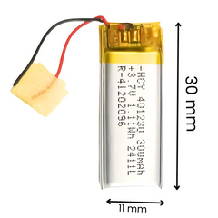 Witty Fox 300mAh Rechargeable 3.7V Lithium Polymer Battery -LiPo Battery for Drone  -Robocraze