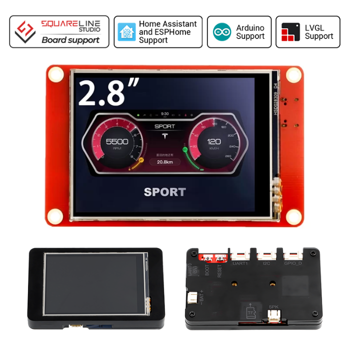 Elecrow ESP32 Display-2.8 Inch HMI with Touch Screen - High Resolution, WiFi, Bluetooth, LVGL Support With out Acrylic Case