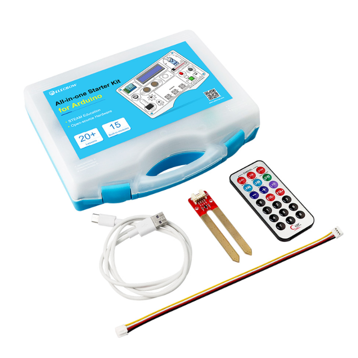 Elecrow All-in-One Starter Kit – Arduino Kits with 15 sensors & 21 lessons for beginners. -Robocraze