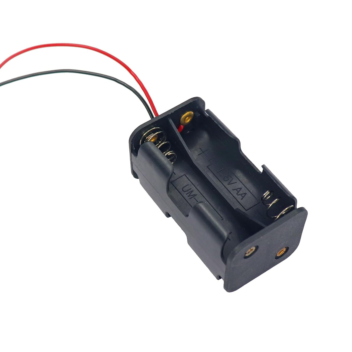 AA 4-Cell Battery Holder – Hard Plastic 6V Battery Case with Wire Leads -Robocraze