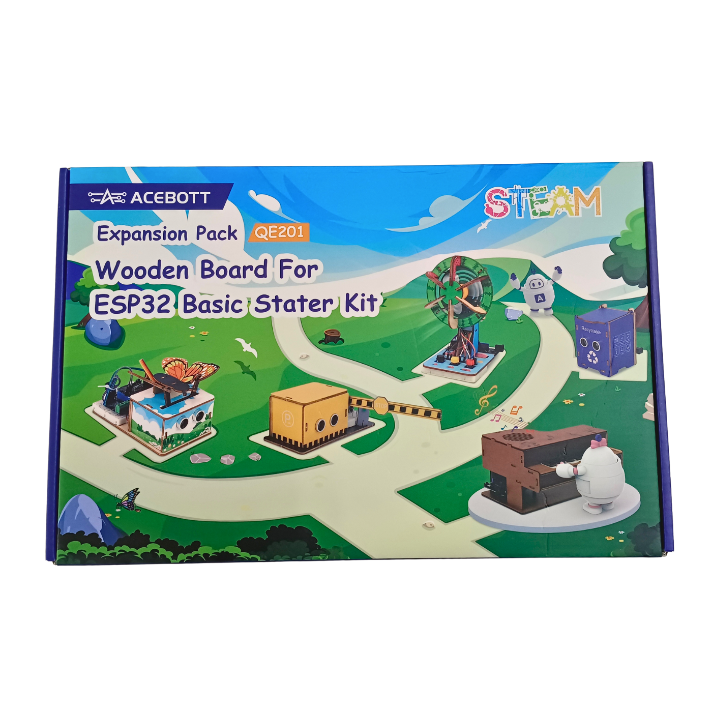 ACEBOTT QE201 Wooden Board for ESP32 Basic Starter Kit (Expansion Pack) -STEM Kits -Robocraze