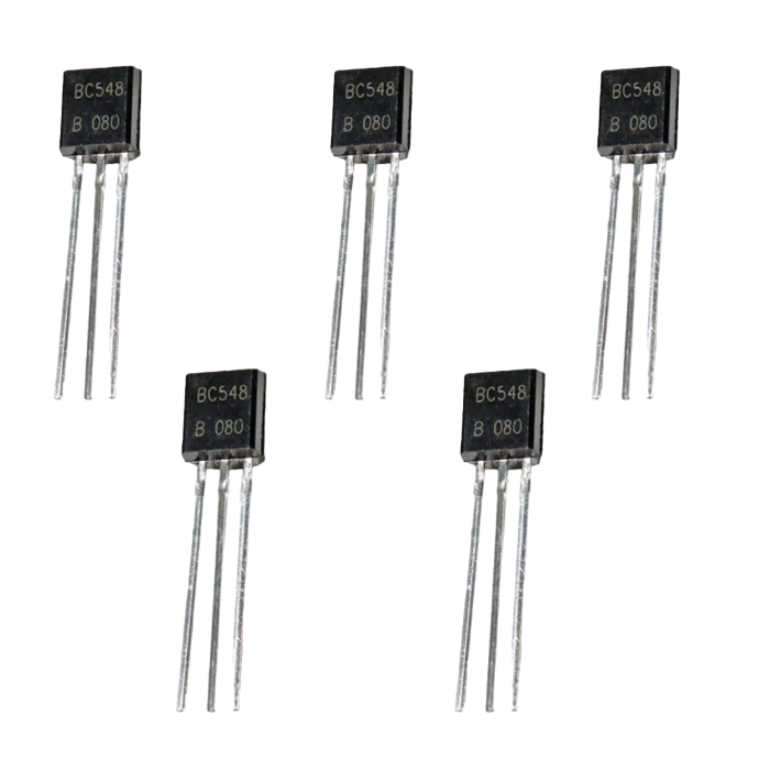 BC548 NPN Transistor (5PC) – NPN transistors for circuits. -Basic Components -Robocraze