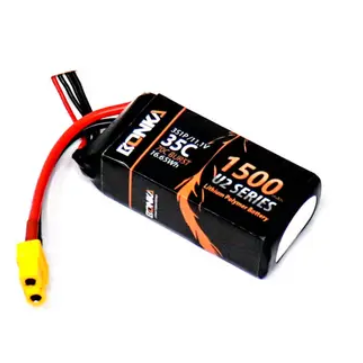 Bonka 11.1V 1500mAh 3S 35C LiPo Battery for Drones -Batteries & Power Supply -LiPo Battery -Robocraze