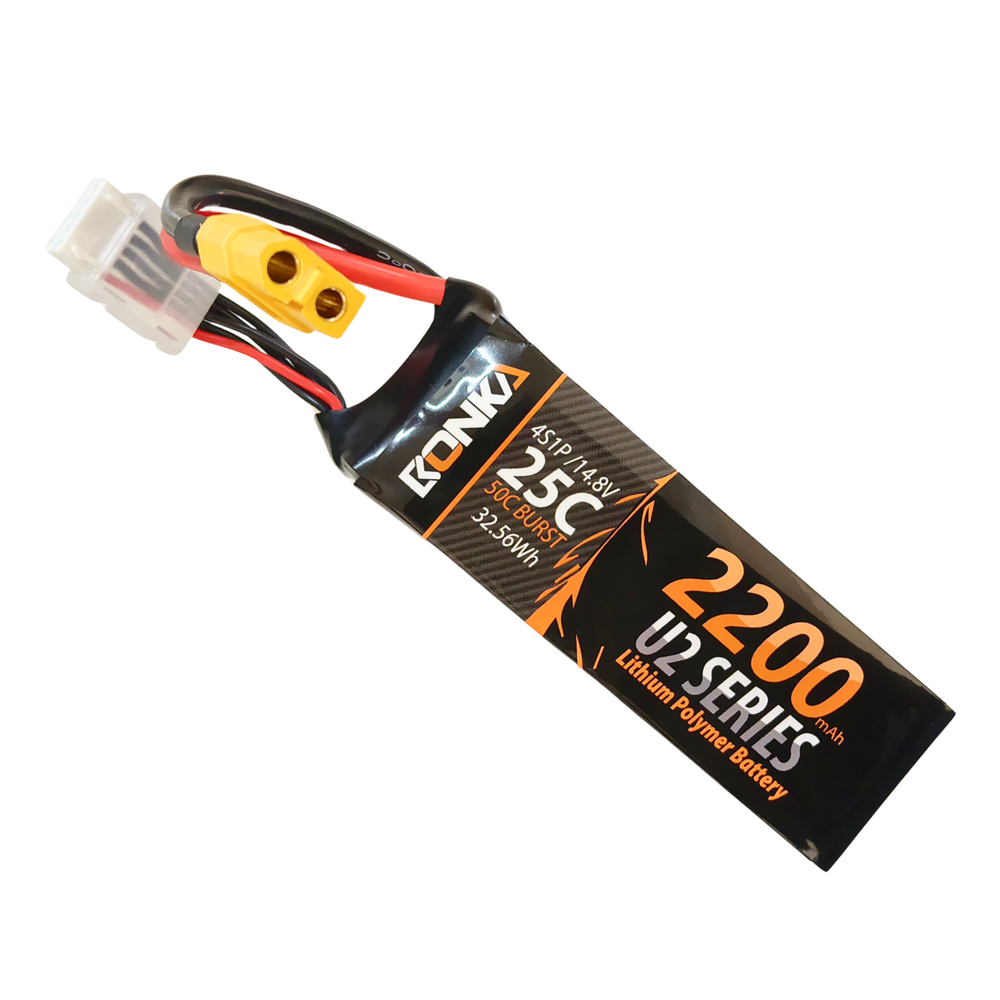 Bonka 14.8V 2200mAh 25C LiPo Battery Pack for RC Cars, Drones & Aircraft -Batteries & Power Supply -LiPo Battery -Robocraze