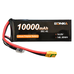 Bonka 14.8V 4S 10000mAh 35C LiPo Rechargeable Battery Pack -Batteries & Power Supply -LiPo Battery -Robocraze