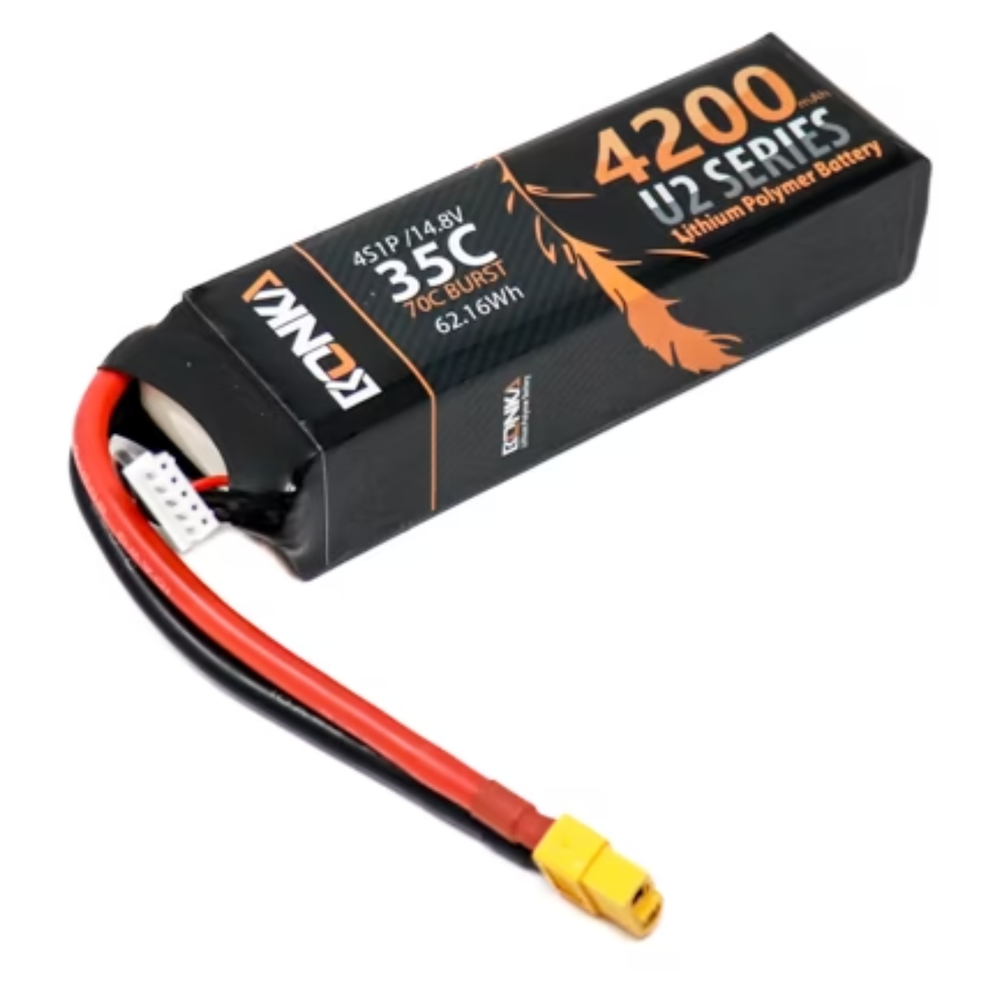 Bonka 4200mAh 35C 14.8V 4S Rechargeable LiPo Battery -Batteries & Power Supply -LiPo Battery -Robocraze