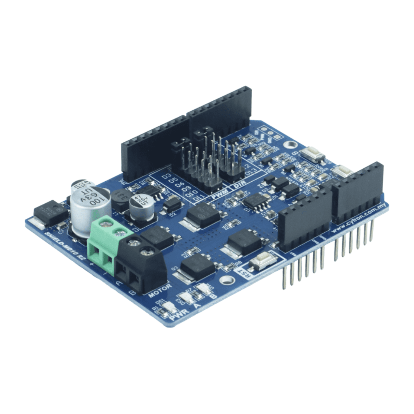 Cytron SHIELD-MD10 – 10A 7V–30V DC Motor Driver Shield for Arduino-image-45