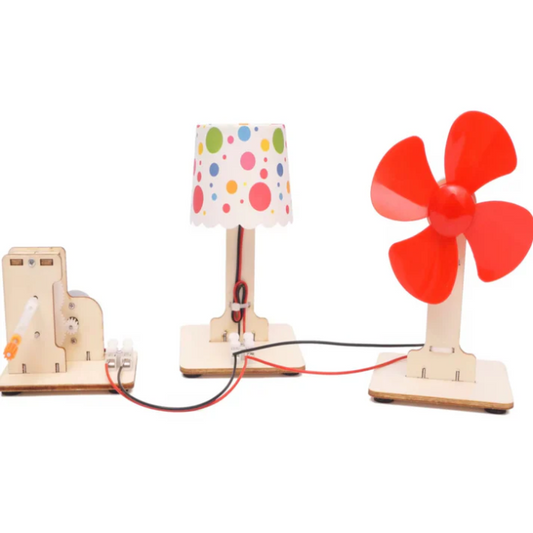 DIY Wooden Hand Crank Generator Experimental Stem Toy Kit for 7+ Year Olds -STEM toy for kids -Robocraze