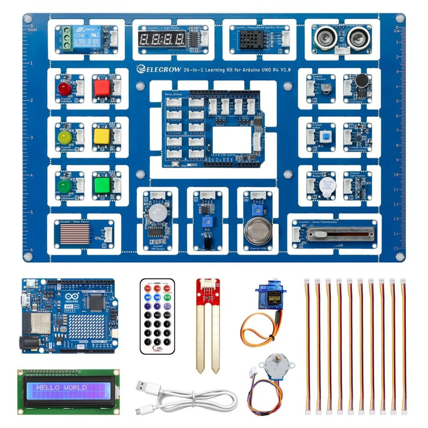 Elecrow 26-in-1 Learning Kit for Arduino UNO R4 WiFi with 26 Lessons and 26 Modules-picture-26
