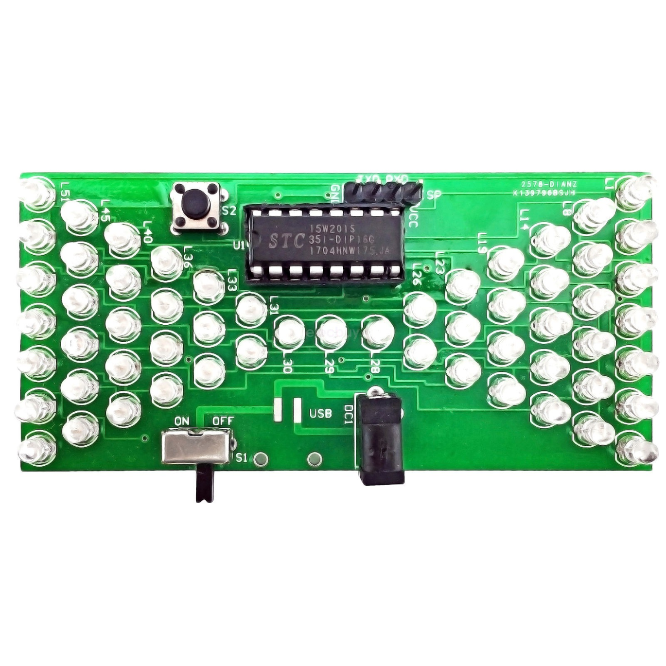Electronic 5V Hourglass Shape Flashing LED DIY Soldering Board Kit-picture-11