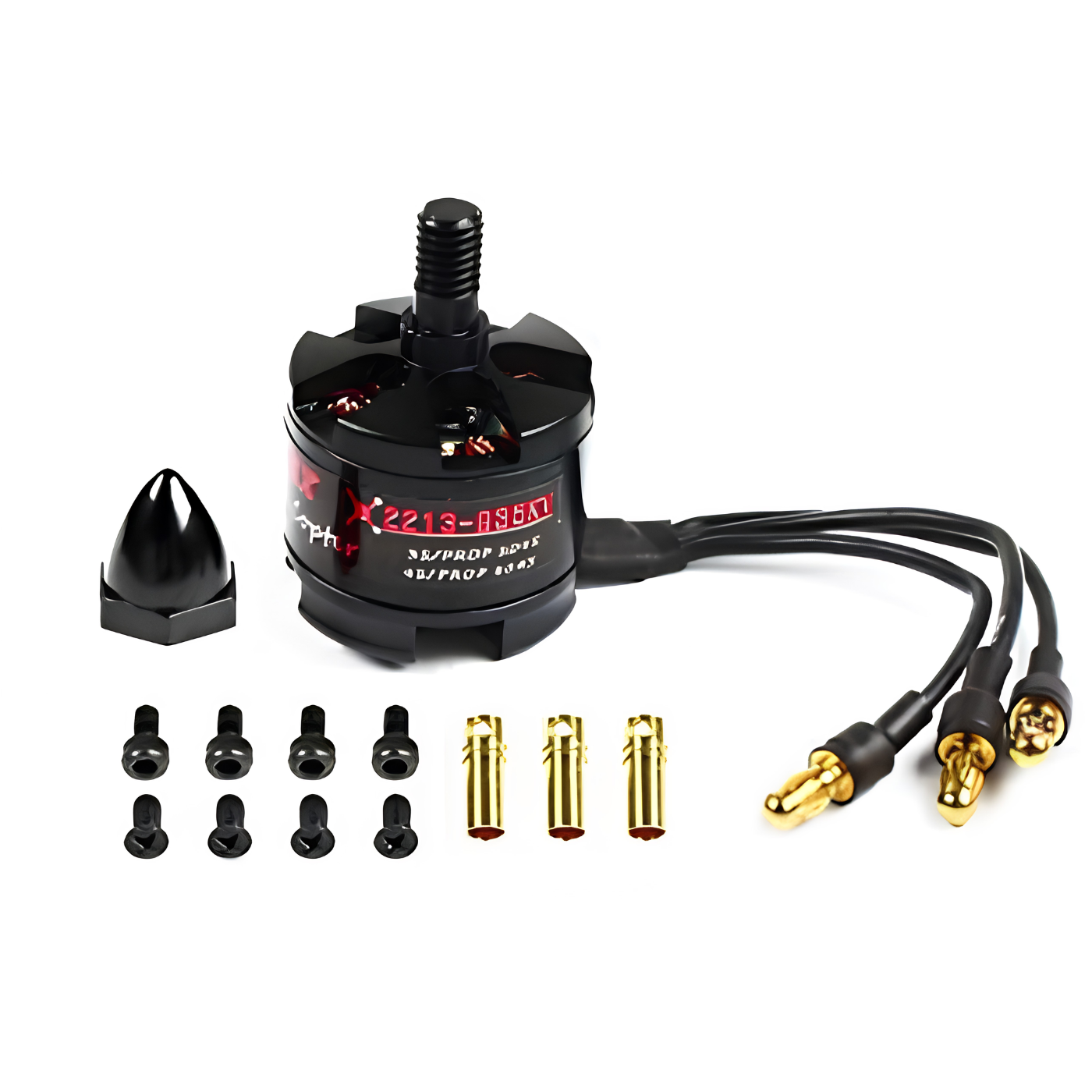 Emax MT2213 935KV Brushless Motor (CCW) with 1045 Propeller Pair - Black Cap for Multirotor Drones