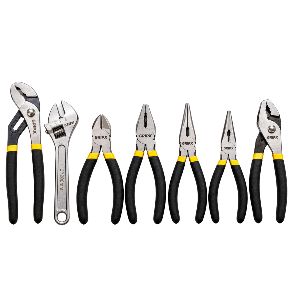 GRIPX 7-Piece Professional Pliers Set Multi-Purpose Hand Tool Kit -Tools & Instruments -Hand Tools -Robocraze