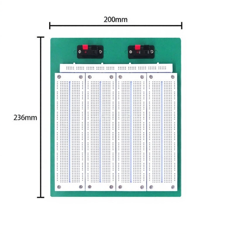 SYB-500 Large Solderless Breadboard – 3220 Tie-Point Prototyping Board (240×200×8.5mm) -Electronic Components -Robocraze