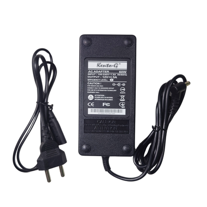 Kento-G 12V Power Adapter 5A 60W with 5.5mm DC Plug Standard AC to DC Power Supply -Batteries & Power Supply -AC-DC Converters -Robocraze