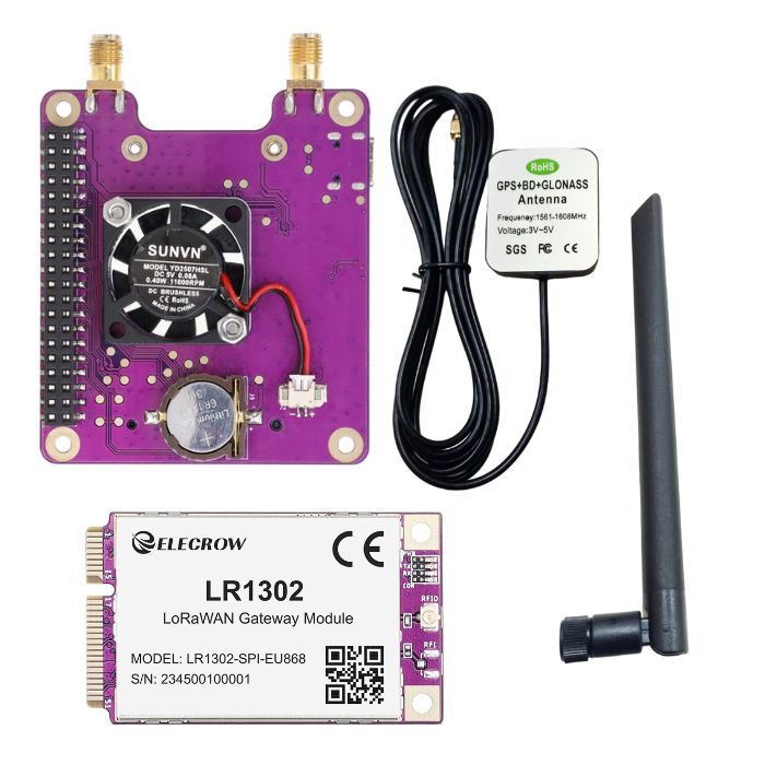 LR1302 LoRaWAN Gateway Module SPI EU868 – 8-channel SX1302 gateway for long-range communication. -Robocraze