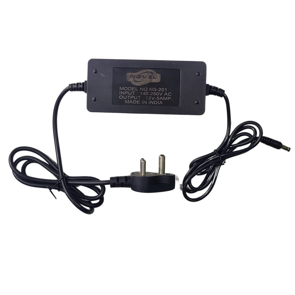 NOVEL 12V 5Amp Industrial Grade SMPS Power Adapter -Batteries & Power Supply -AC-DC Converters -Robocraze