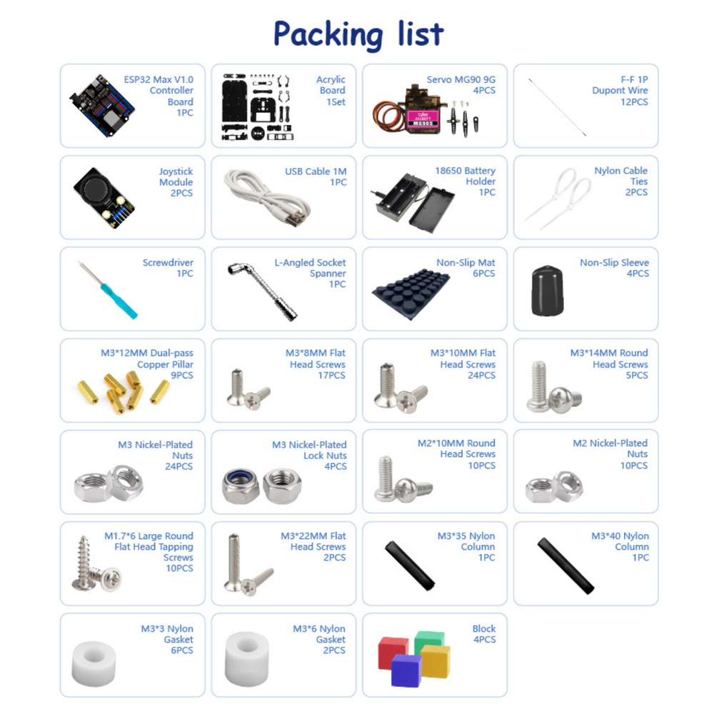 ACEBOTT QD022 ESP32 Programmable Robot Arm Kit for Arduino -STEM Kits -Robotic Kits -Robocraze