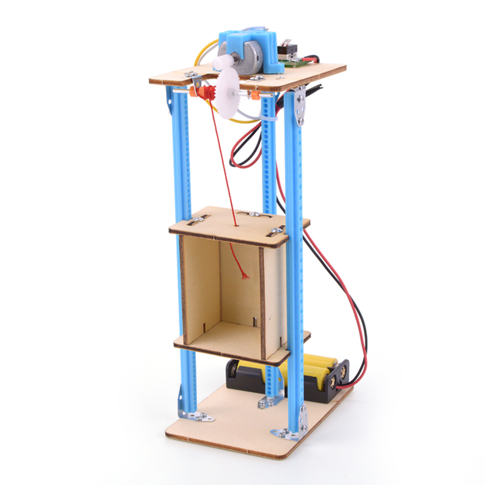 Pludo DIY Electric Lift Kit – Pulley Power Lift Model for Grades 6–8 (Ages 11–14) | Educational STEM Physics Kit -DIY Kit -Pludo Education Kit -Robocraze