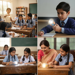 Pludo DIY Flashlight Educational Toy – Learn Simple Electric Circuits for Ages 8–11 | Grade 3 to 5 -DIY Kit -Pludo Education Kit -Robocraze