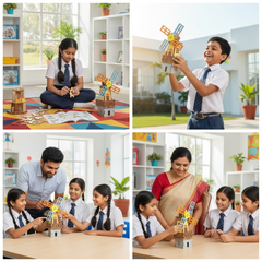 Pludo STEM Kit Sun &amp; Spin – DIY Science Toy for Kids 8–11 | Grade 3–5 Solar Windmill Activity -DIY Kit -Pludo Education Kit -Robocraze