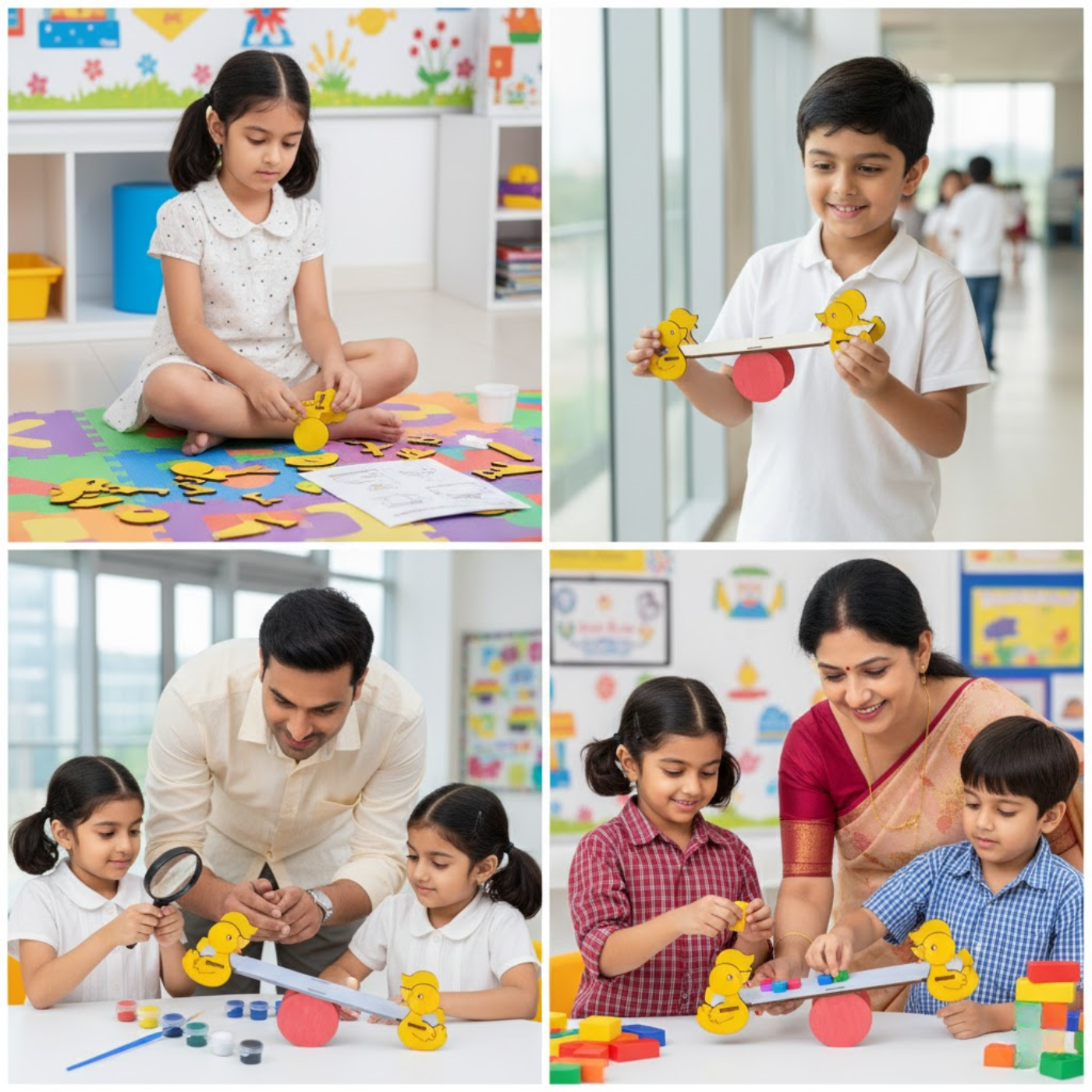 Pludo STEM Kit Mini Balancer – DIY Educational Toy for Kids 3–8 | Preschool–2 Wooden Seesaw Balance Model -DIY Kit -Pludo Education Kit -Robocraze