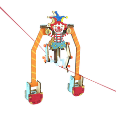 Pludo Wooden Clown Tightrope STEM Kit – Balance and Centre of Gravity Learning Toy for Kids 8–11 | Grade 3–5 DIY Science Kit -DIY Kit -Pludo Educational Toy -Robocraze