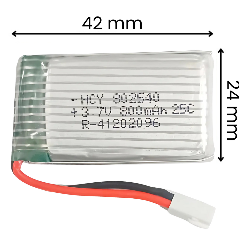 Witty Fox 800mAh Rechargeable 3.7v Lithium Polymer Battery -Drone Battery -Robocraze