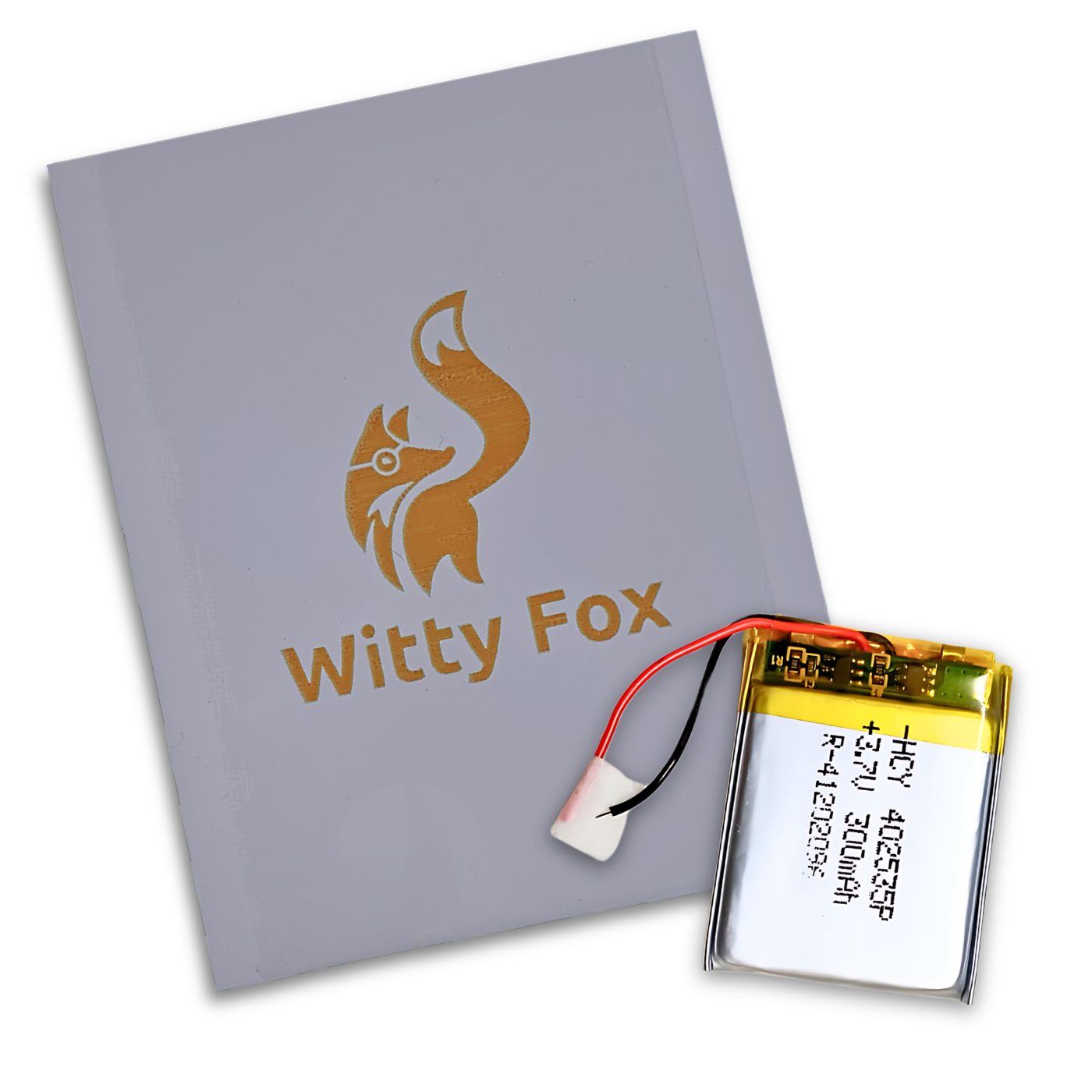 Witty Fox 300mAh Rechargeable 3.7V LiPo Battery -Lithium Polymer Battery for Drone -Robocraze