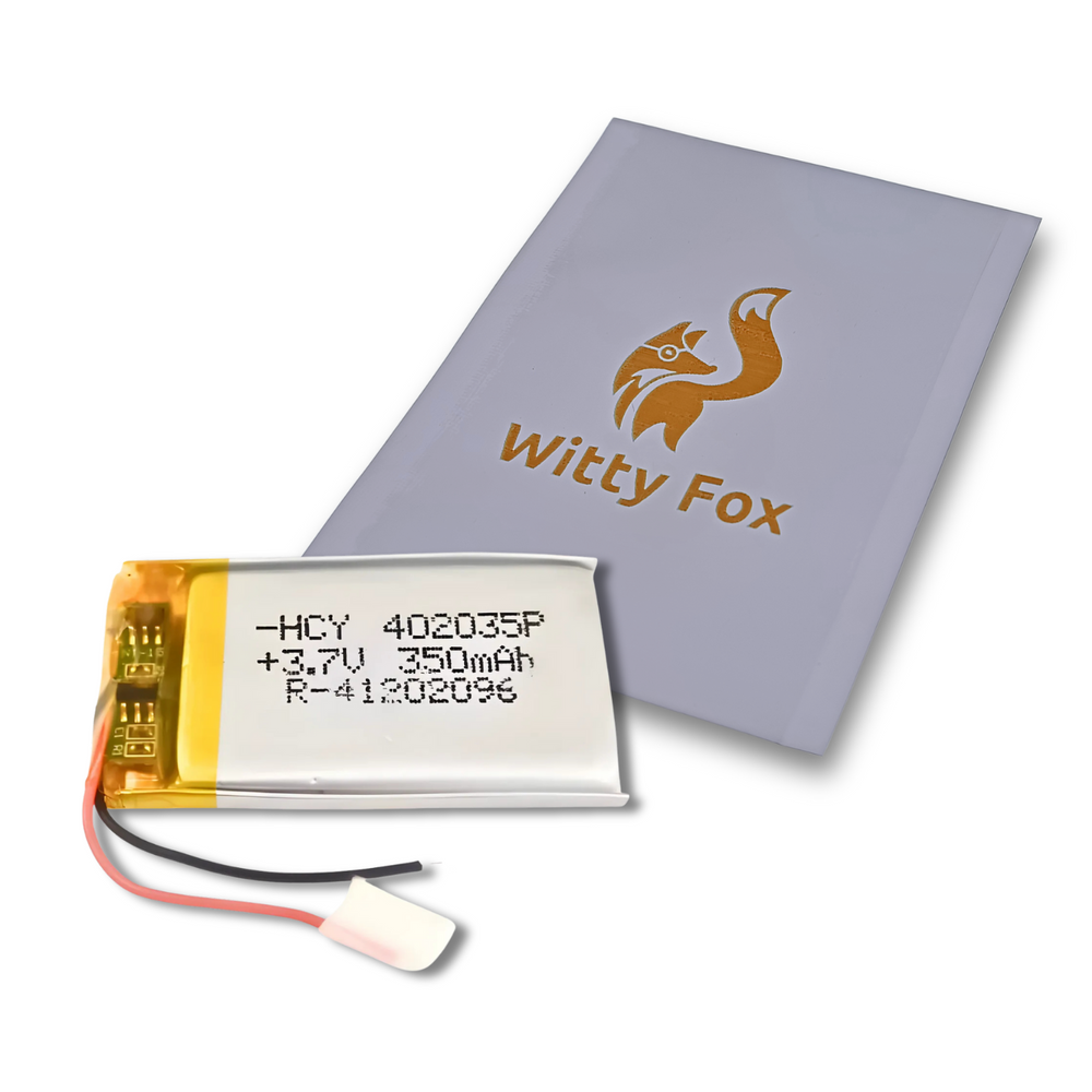 Witty Fox 3.7V 350mAh Rechargeable LiPo Battery -Drone Battery -Robocraze