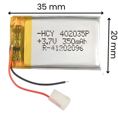 Witty Fox 3.7V 350mAh Rechargeable LiPo Battery -Drone Battery -Robocraze