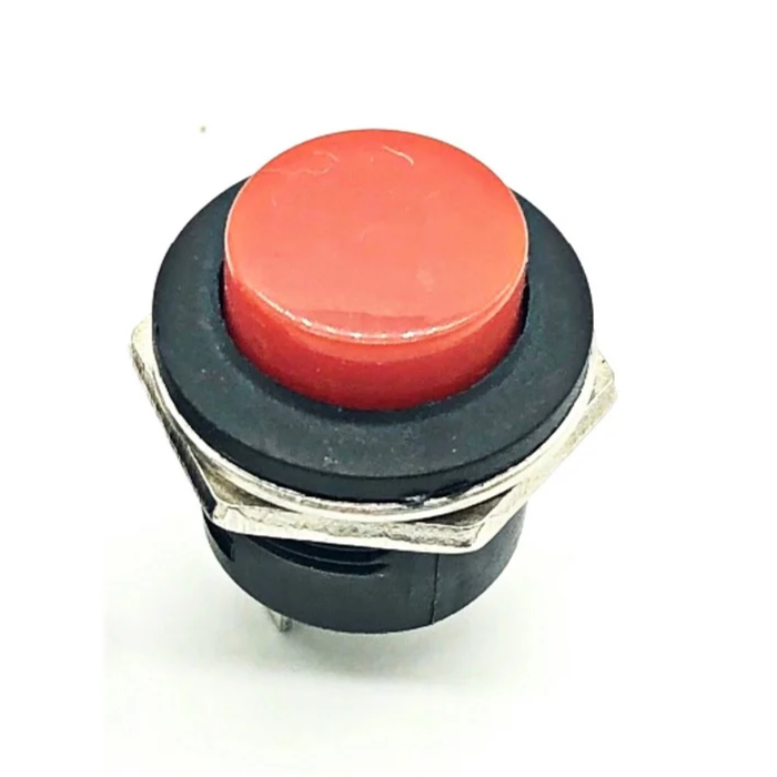 RED R13-507 16mm No Lock Push Button Momentary Switch 3A, 250V (PBS 25B Red) - Robocraze