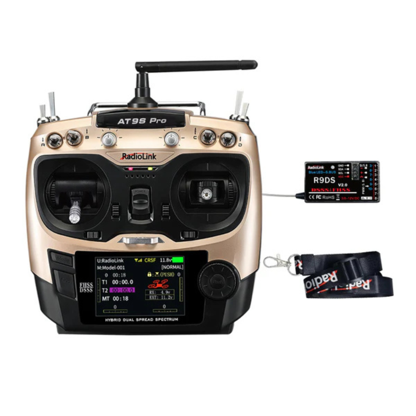 Radiolink AT9S Pro 12CH 2.4GHz Transmitter and Receiver for Drone with R9DS
