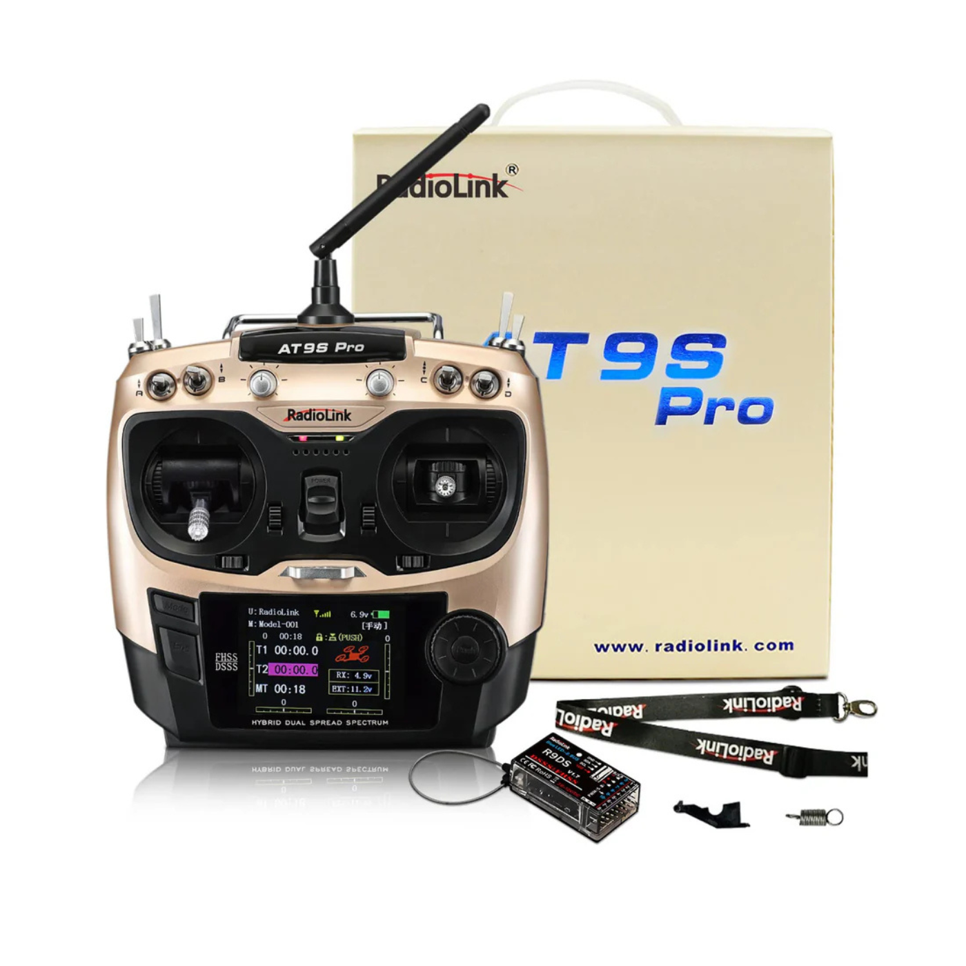 Radiolink AT9S Pro 12CH 2.4GHz Transmitter and Receiver for Drone with R9DS - Robocraze
