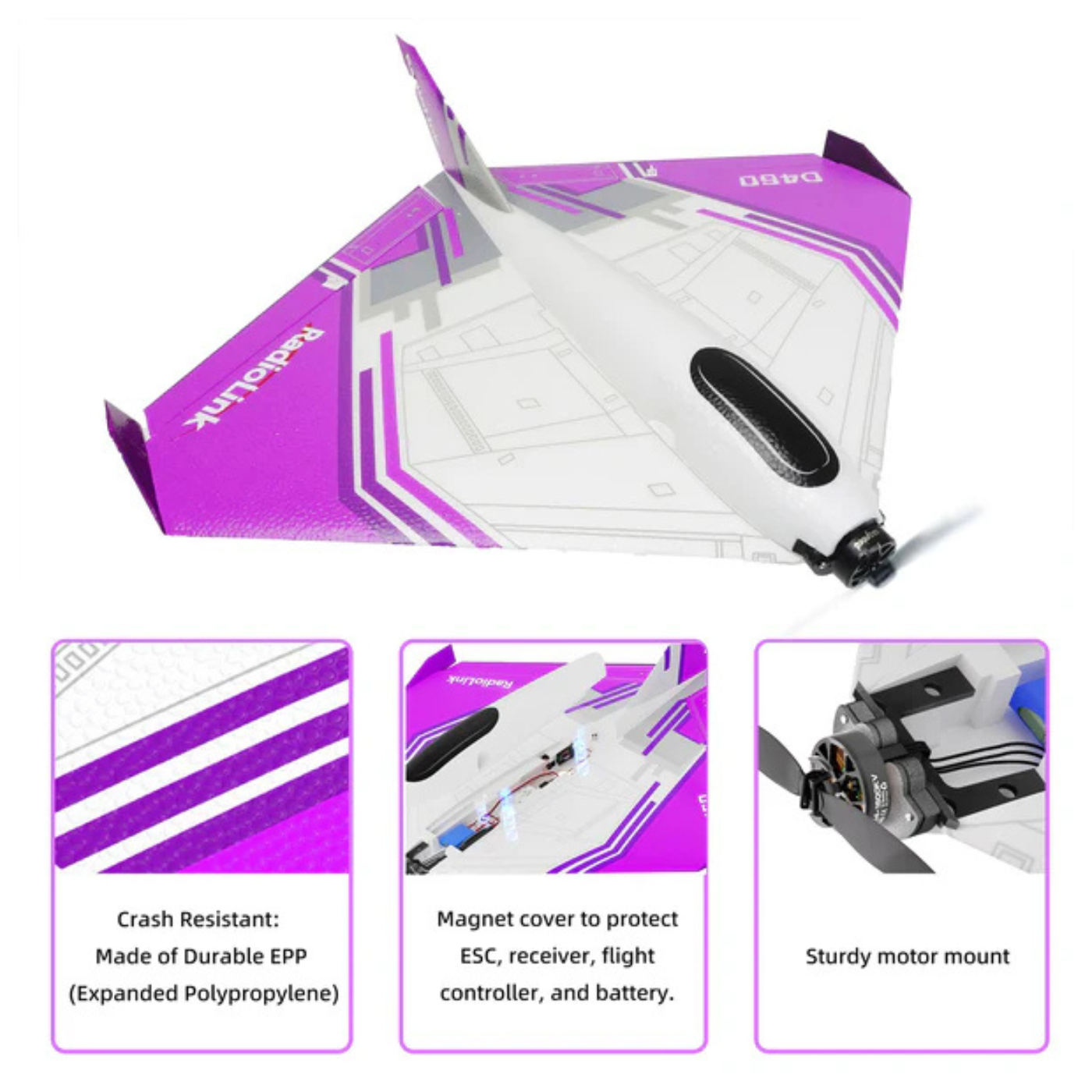Radiolink D460 RC Airplane RTF – Byme-DB Gyro, Brushless, T8S Transmitter