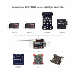 Radiolink R6DSM Mini Drone Receiver 2.4Ghz 10 Channels For Racing Drones, Quadcopter Aircrafts  - Robocraze