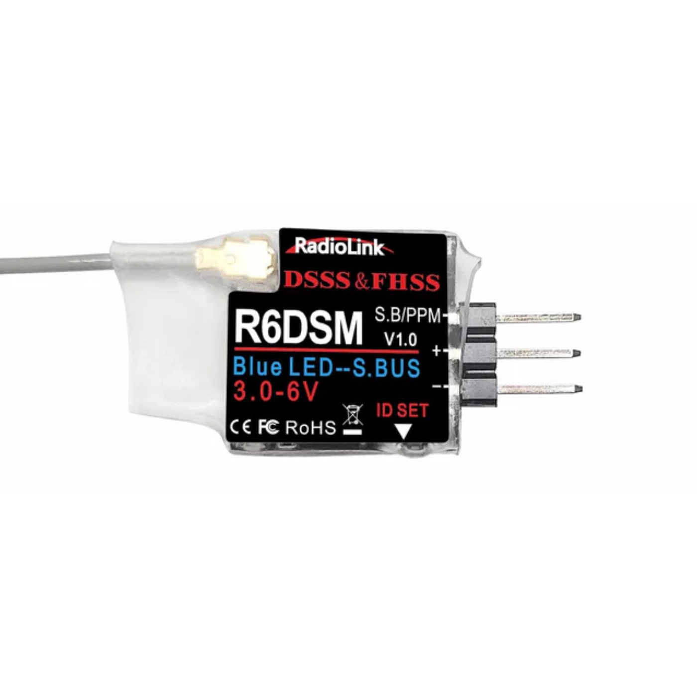 Radiolink R6DSM Mini Drone Receiver 2.4Ghz 10 Channels For Racing Drones, Quadcopter Aircrafts  - Robocraze