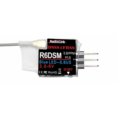 Radiolink R6DSM Mini Drone Receiver 2.4Ghz 10 Channels For Racing Drones, Quadcopter Aircrafts  - Robocraze