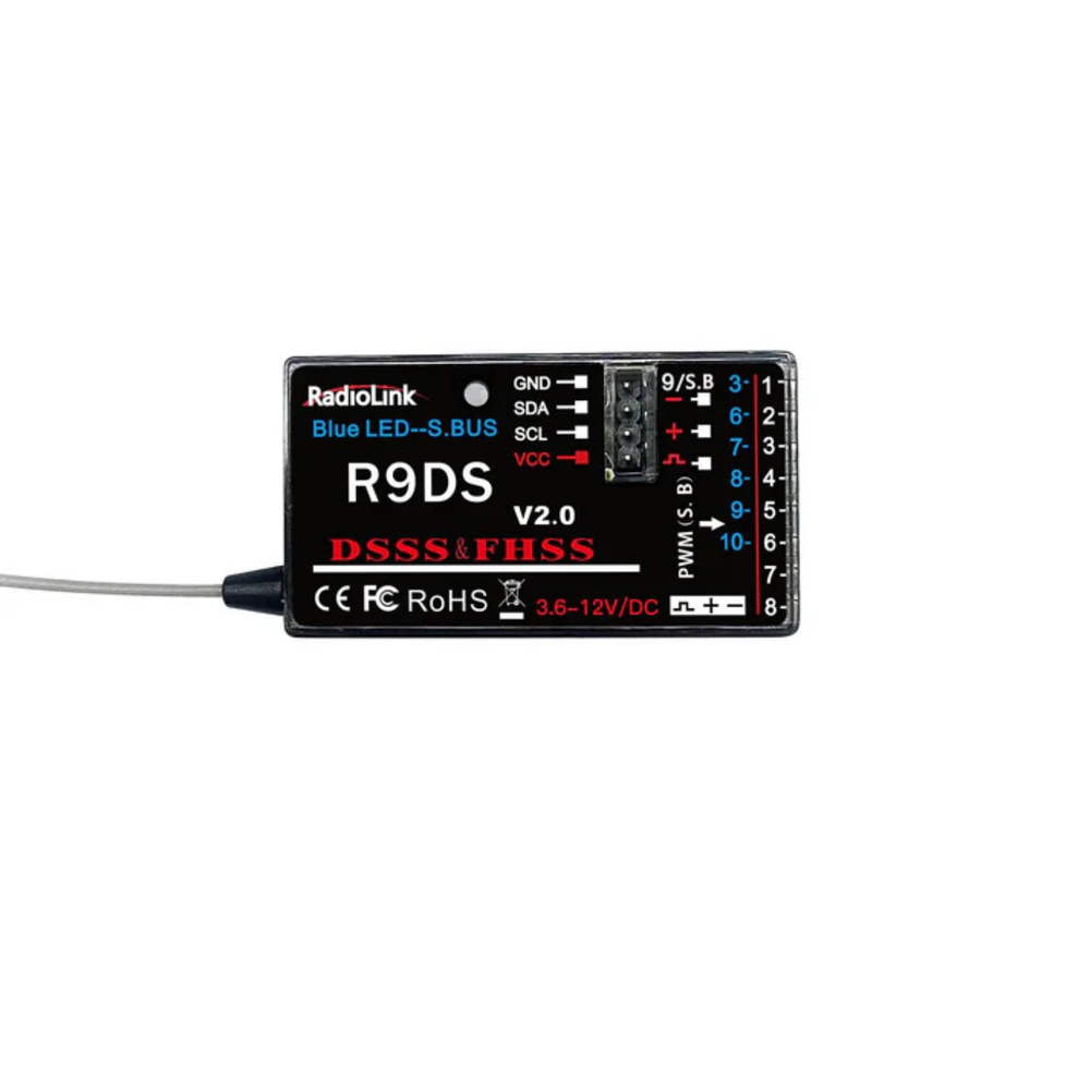 Radiolink R9DS RC Receiver 10 Channels 2.4GHz RC Receiver For Drones, Airplane, Car - Robocraze