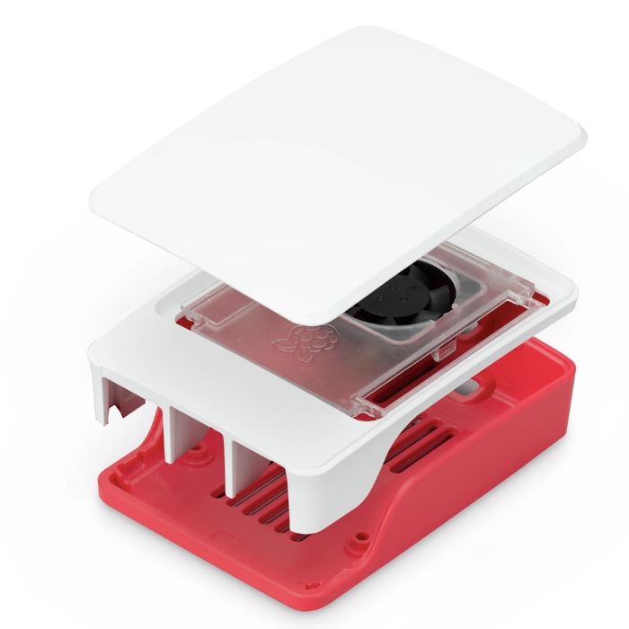 Raspberry Pi Case for Pi 5 Red/White - Robocraze