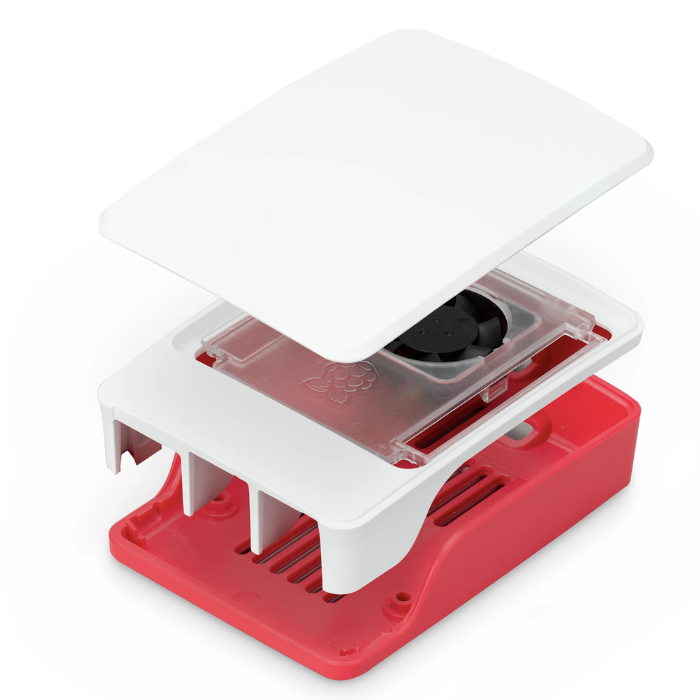 Raspberry Pi Case for Pi 5 Red/White – Classic Official Raspberry Pi Case for Pi 5 in vibrant red & white. -Robocraze