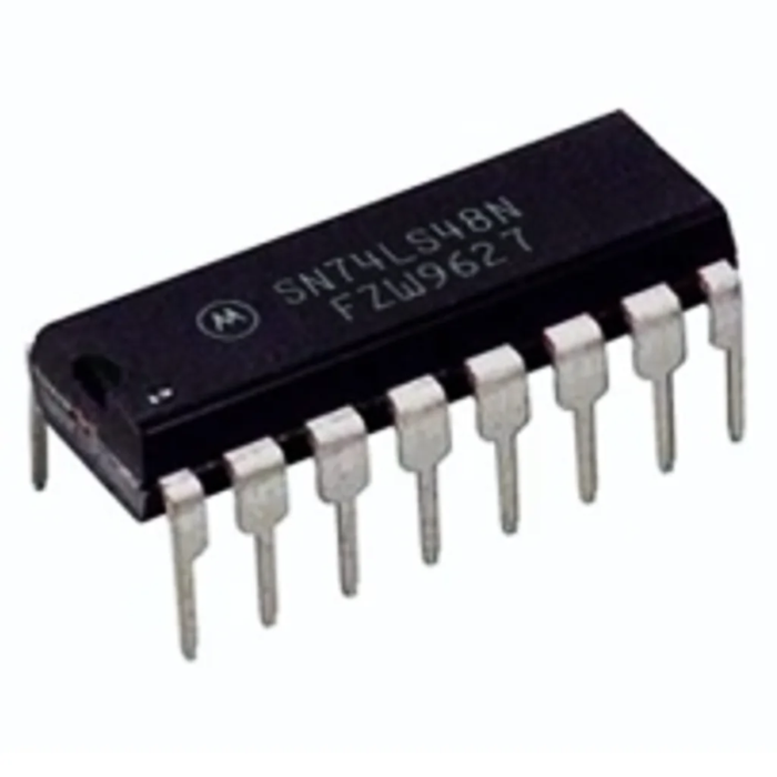 SN74LS48N BCD to 7-Segment Decoder – Motorola SN74LS48N IC for BCD to 7-segment decoding. -Robocraze