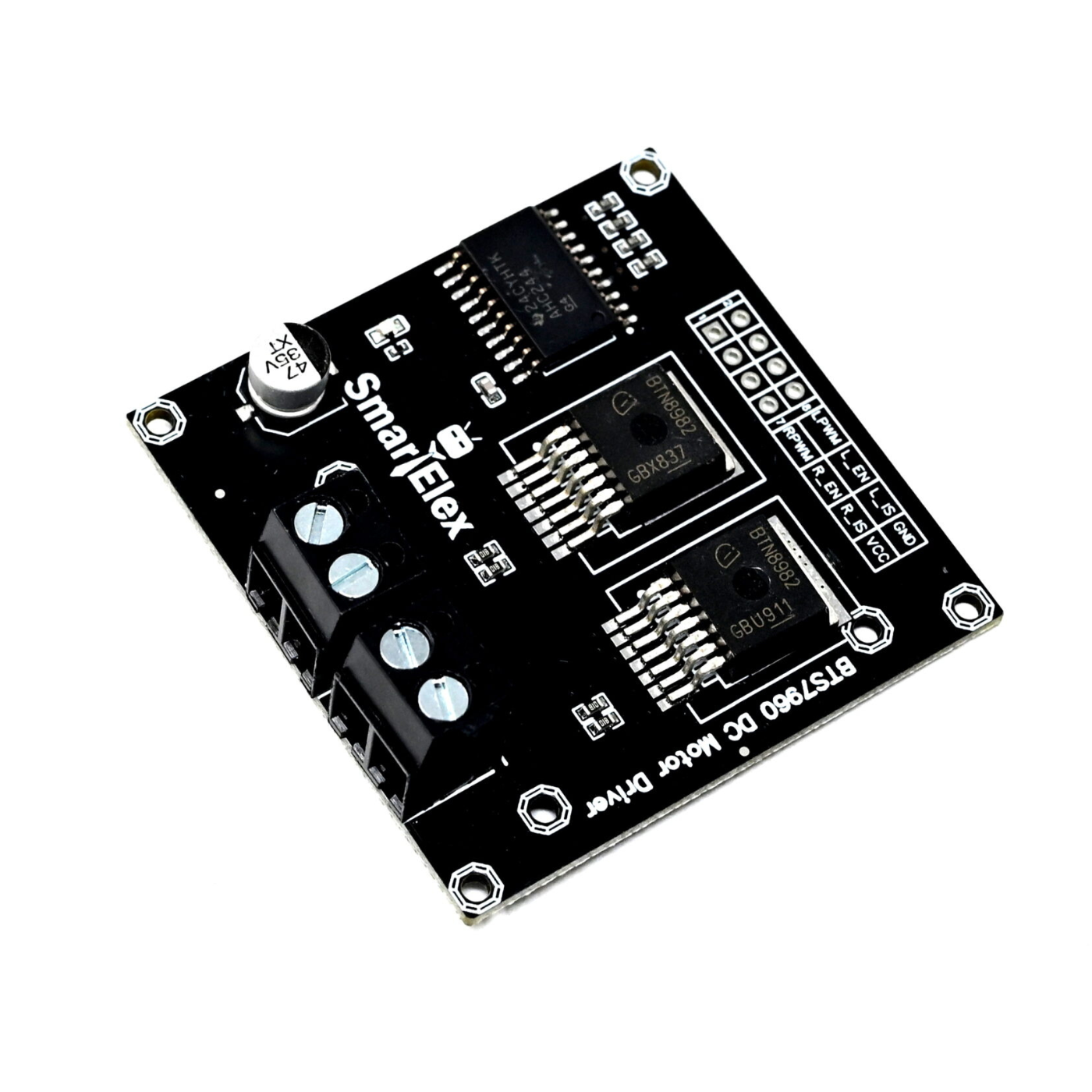 SmartElex BTS7960 High-Power Dual Channel 43A DC Motor Driver Module -Robocraze