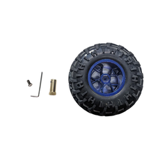 125mm Wheel Black/Blue with 4mm Coupling - Robocraze