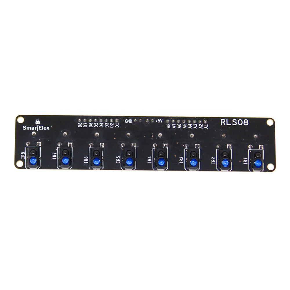 SmartElex RLS-08 Line Sensor Array with 8-Channel Analog & Digital Line Tracking -Robocraze